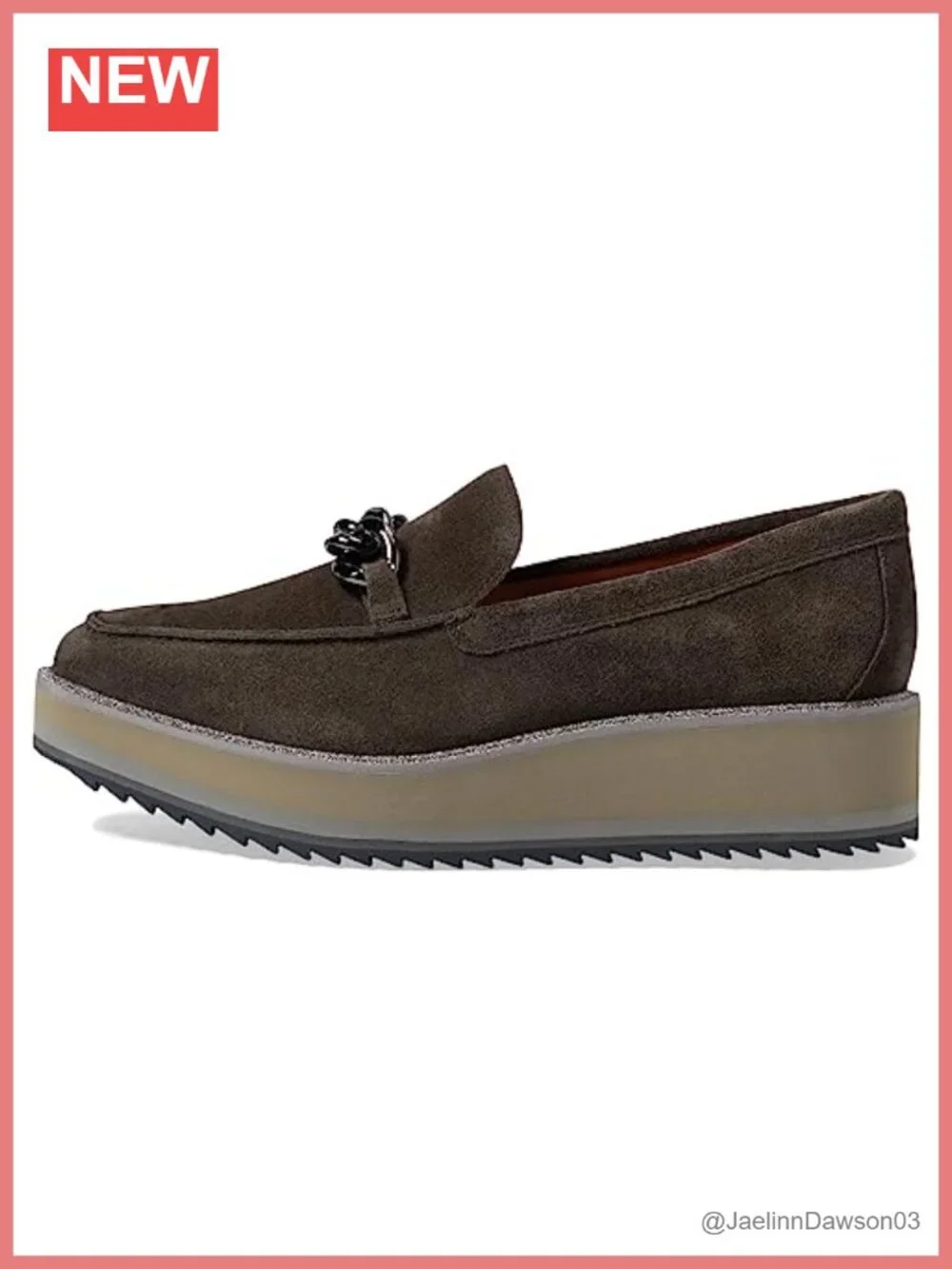 Suede Chain Loafer Wedge Cushioned Slip-On Closed Toe Pull-On